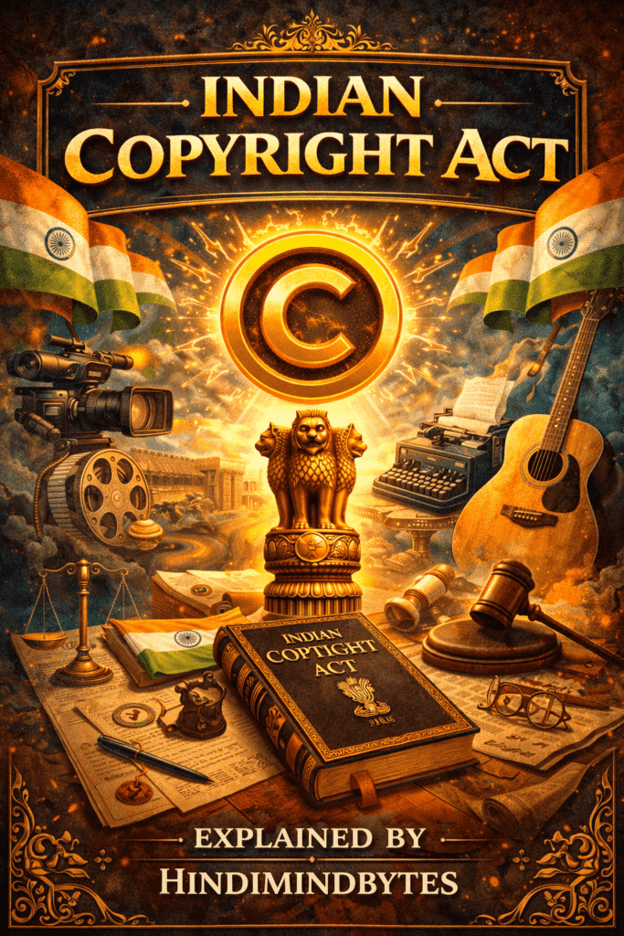 INDIAN COPYRIGHT ACT EXPLAINED IN 8 MINUTES IN HINDI BY HINDIMINDBYTES